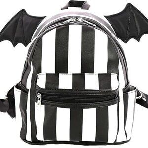 Bat Wing Striped Mini Backpack, Black and White NWT​